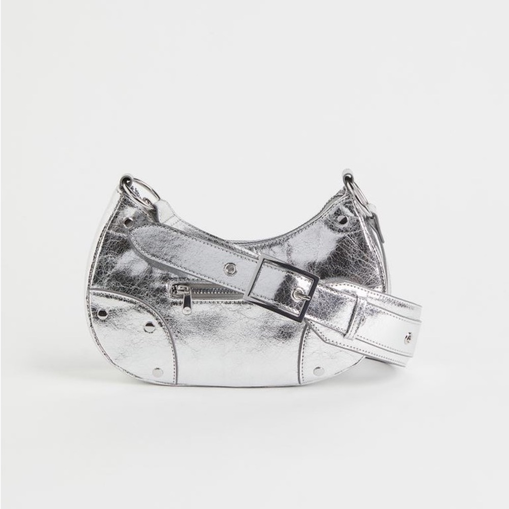 Silver cross body bag